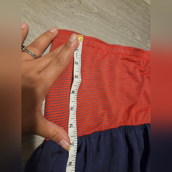 Alythea Blue And Red Womens Strapless Maxi Dress Size Small With Pockets - Picture 5 of 7